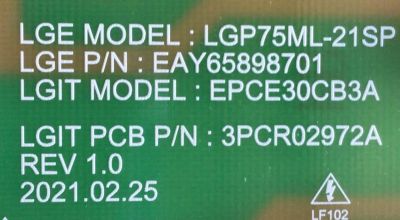 KIT DE TARJETAS PARA TV LG / MAIN EBT66755901 / EAX69580504(1.0) / 66439002 / 33858001 / FUENTE EAY65898701 / LGP75ML-21SP / LED DRIVER EBR33099801 / 3PCR02958A / PANEL NC750MQB-ABKH1 / MODELO 75QNED90UPA.AUDFLJR - Imagen 2